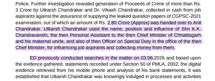 Utkarsh Chandrakar CGPSC Recruitment Scam